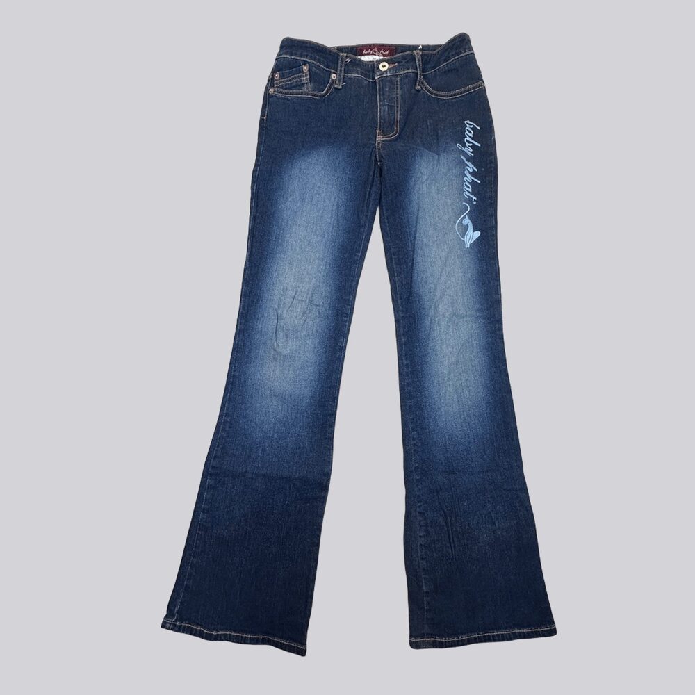 Y2K Baby Phat Cat Logo Embroidered Bootcut Jeans Size 7
